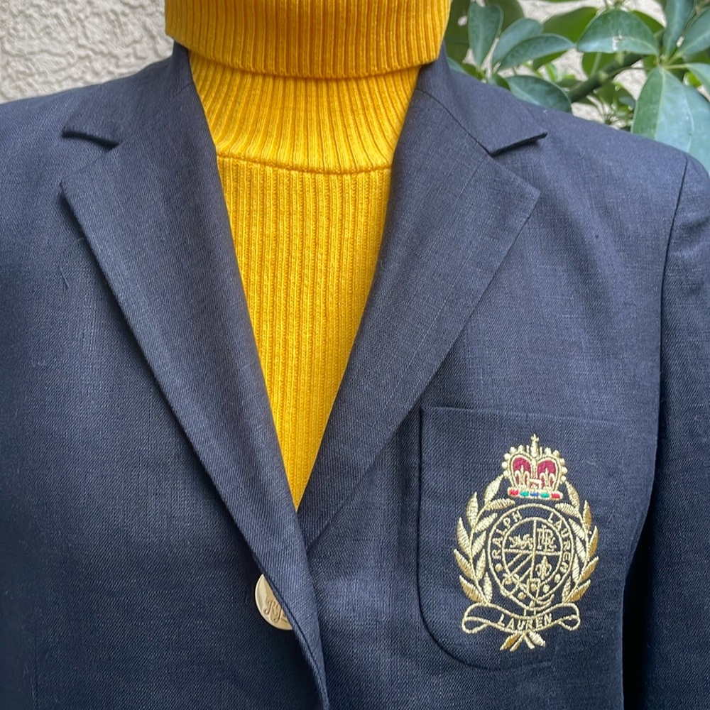 Black Ralph Lauren linen jacket with pockets